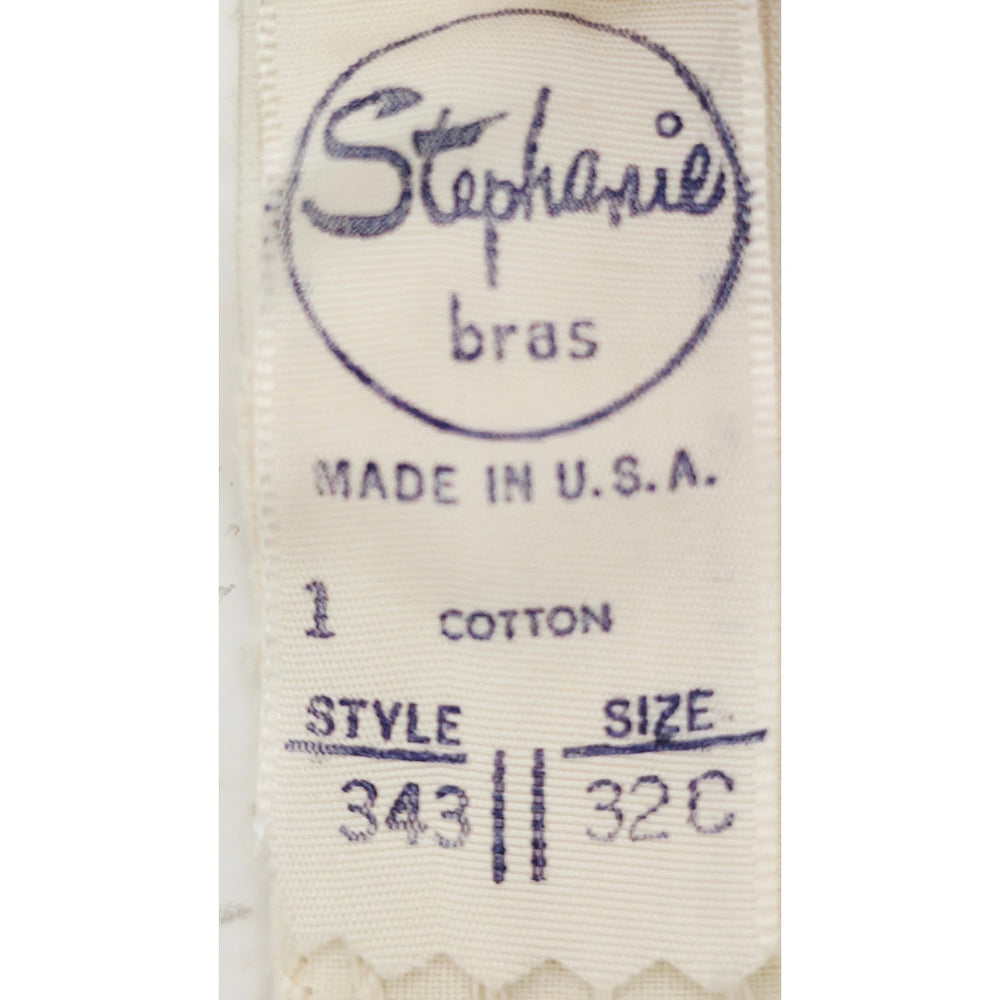 VINTAGE *NEW* 1960's Stephanie Women's Cream Bullet Bra Size 32C