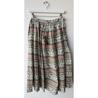 VINTAGE *NEW* 1960's Women's Green/White/Pink Pleated Mid Skirt Size M