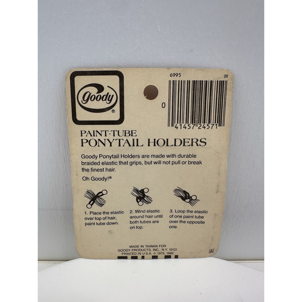 VINTAGE *NEW* 80' Goody Ponytail Holders Paint Tubes #6995 Red/Purple