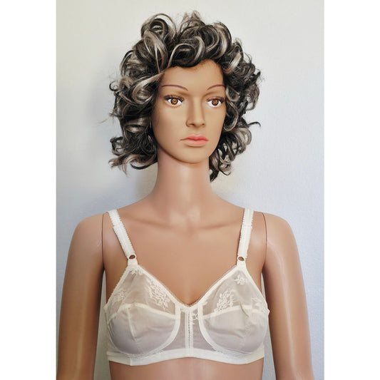 VINTAGE *NEW* 1970's Maidenform P9016 Tricolastic Lace Stretch White Bra 32 B