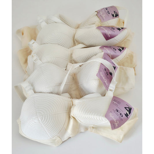 VINTAGE *NEW* 1960's Splendor Form Women's White 3-D Bullet Bra Size 32A Lot of 5