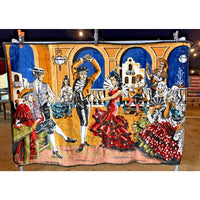 VINTAGE *PRISTINE* 1960's Flamenco Twirl Moroccan Velvet Tapestry