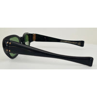 VINTAGE *NEW* 1970's Glam Unisex Black Frame with Green Lens Sunglasses