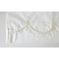 VINTAGE *NEW* 1960's Women's Off Wht Slip Skirt with Piping & Flower Trim Size L