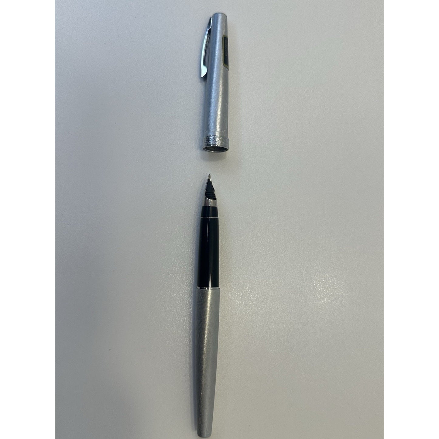 VINTAGE *NEW* 1960's Lady Sheaffer Brushed Steel Florentine Fountain Pen