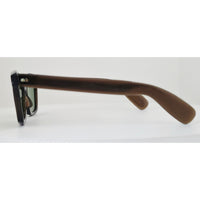 VINTAGE *NEW* 1970's Glam Black and Brown Frame with Green Lens Sunglasses Japan