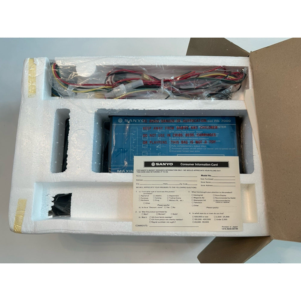 VINTAGE *NEW* 1980's Sanyo PA 7000 Bi-Amplified Car Stereo Power Booster