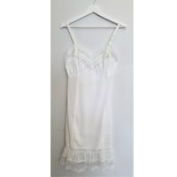 VINTAGE *NEW* 1960's Myra Joy Women's White Lace Trim Slip Dress Size 34 USA