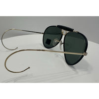 VINTAGE *NEW* 1970's Unisex Gold Frame Smoke Lens Aviator Wraparound Sunglasses