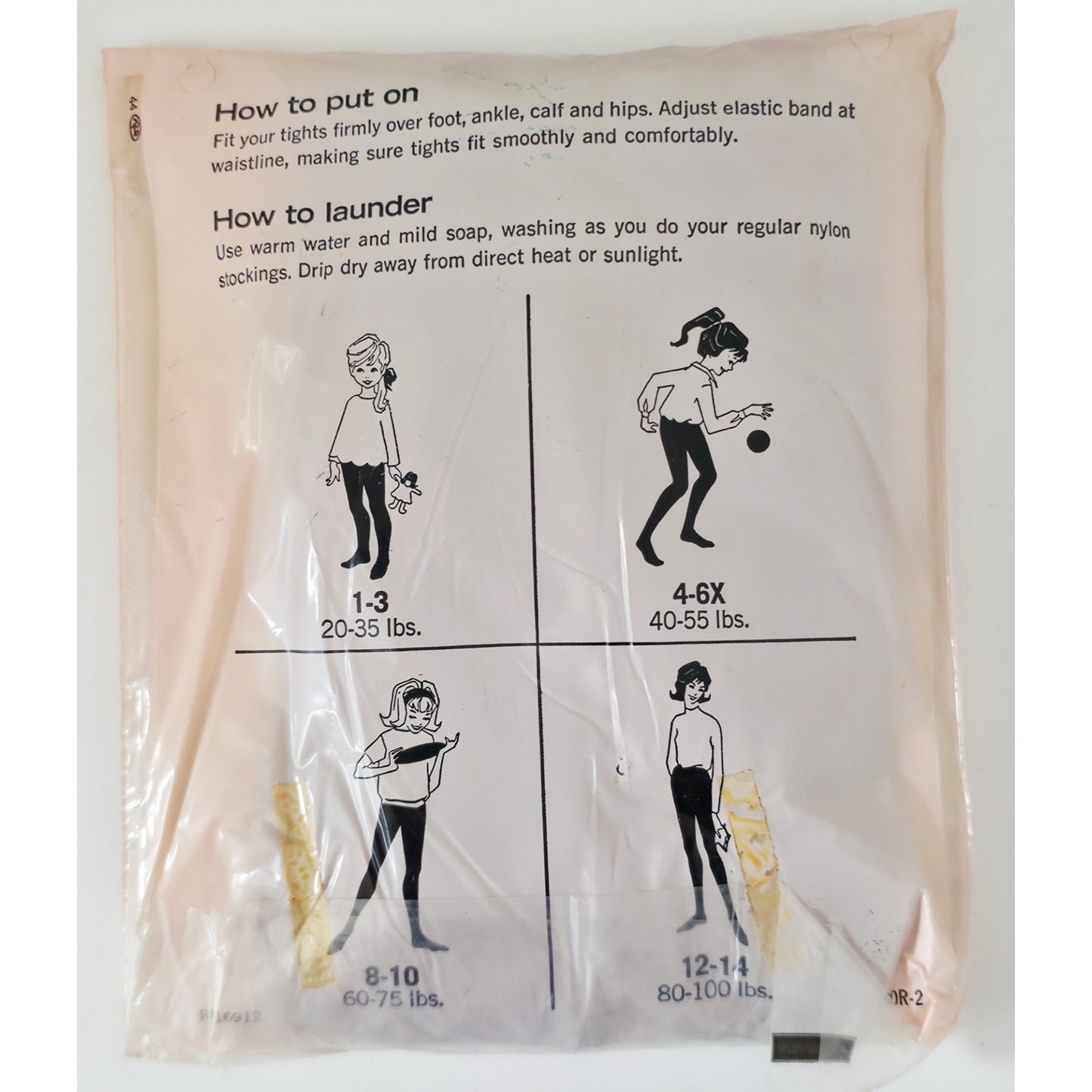 VINTAGE *NEW* 1960's Girls Seamless Stretch Tights Blue Size 8-10