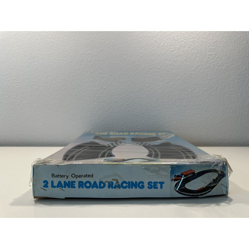 VINTAGE *NEW* Battery Operated 2-Lane Road Racing w/Shell Mobil Texaco