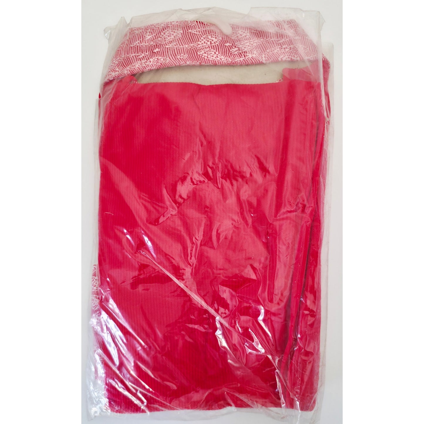 VINTAGE *NEW* 1960's Women's Red Body Shirt w/Pointed Collar 100% Nylon Size L