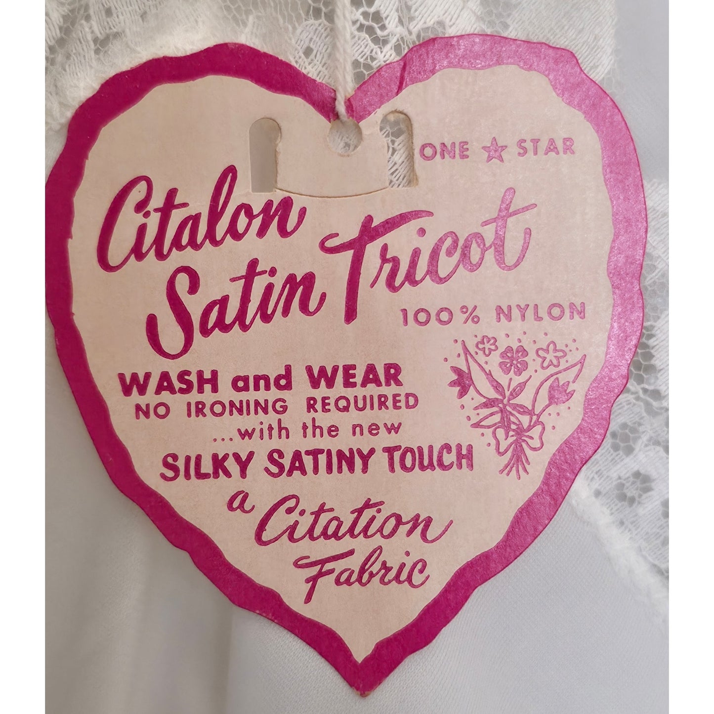 VINTAGE *NEW* 1960's Citation Women's White with Lace Trim Slip Dress Size 34
