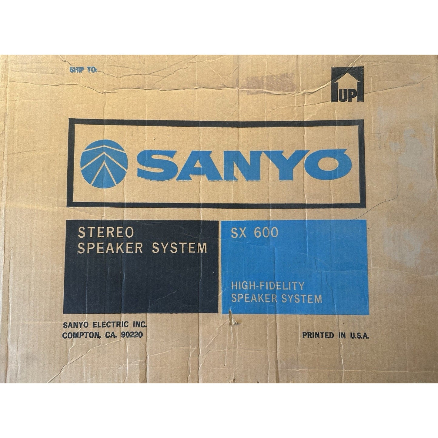 VINTAGE *NEW* 1978 Sanyo Model SX-600 Speaker Set Black/Woodgrain