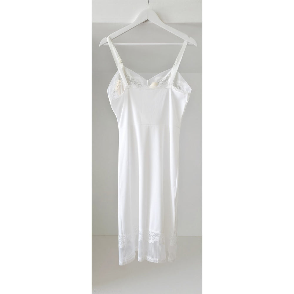 VINTAGE *NEW* 1960's Citation Women's White with Lace Trim Slip Dress Size 34