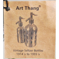 VINTAGE *PRISTINE* 1950's Art Thang Soda La Africana Seltzer Glass Bottle Argentina