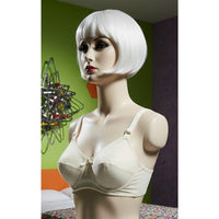 VINTAGE *NEW* 1960's Stephanie Women's Cream Bullet Bra w/Center Flower Size 32B