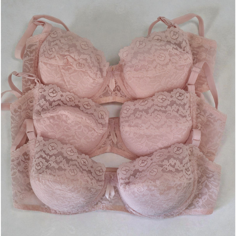 VINTAGE *NEW* 1960's Women's Pink Lace Push-Up Bra Size 36B Lot of 3