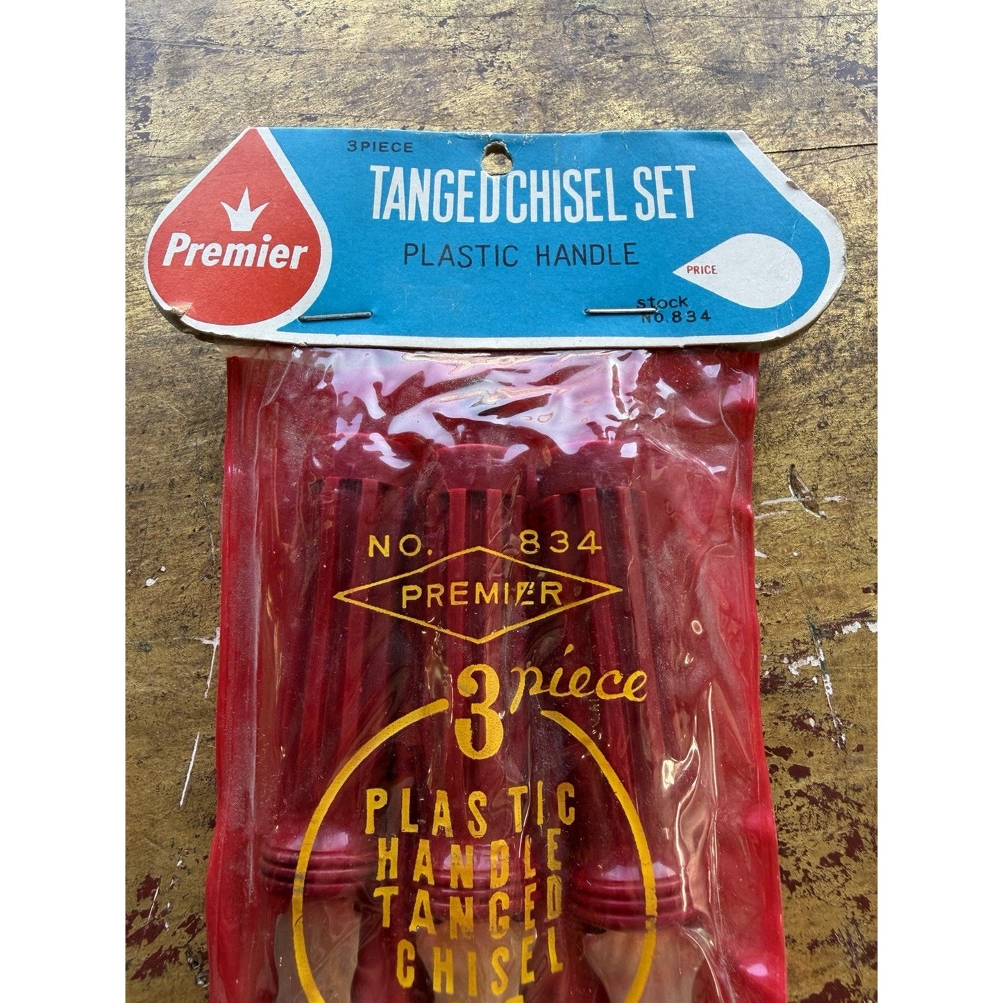 VINTAGE *NEW* 1960's Premier 3-Piece Tanged Chisel Set