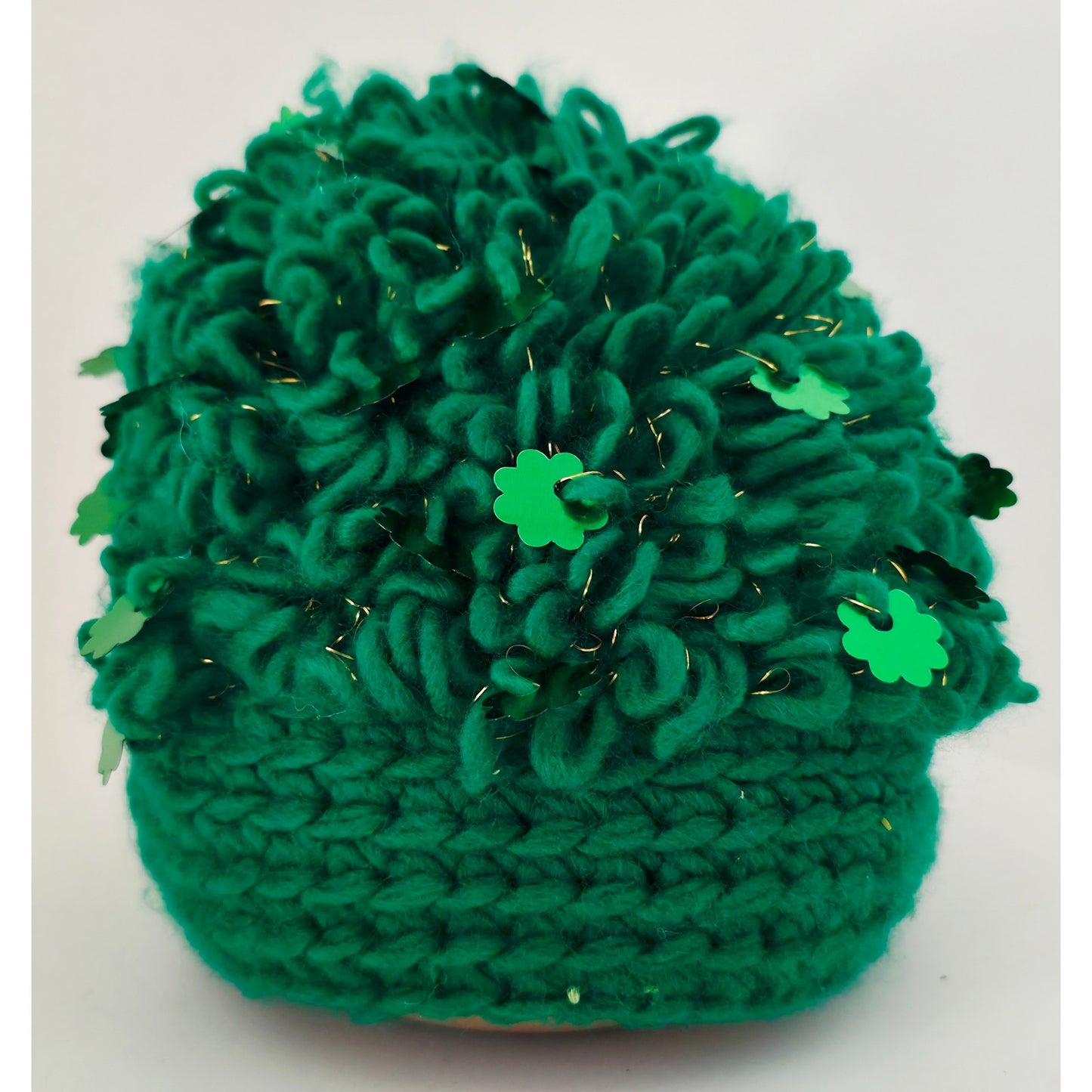 VINTAGE *NEW* 1960's Hand Crochet 100% Acrylic Hat w/Design Green Japan