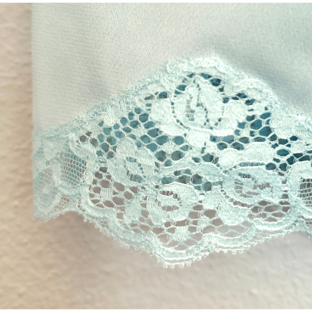 VINTAGE *NEW* 1960's Kayser Women's Light Blue with Lace Trim Slip Dress Size 34