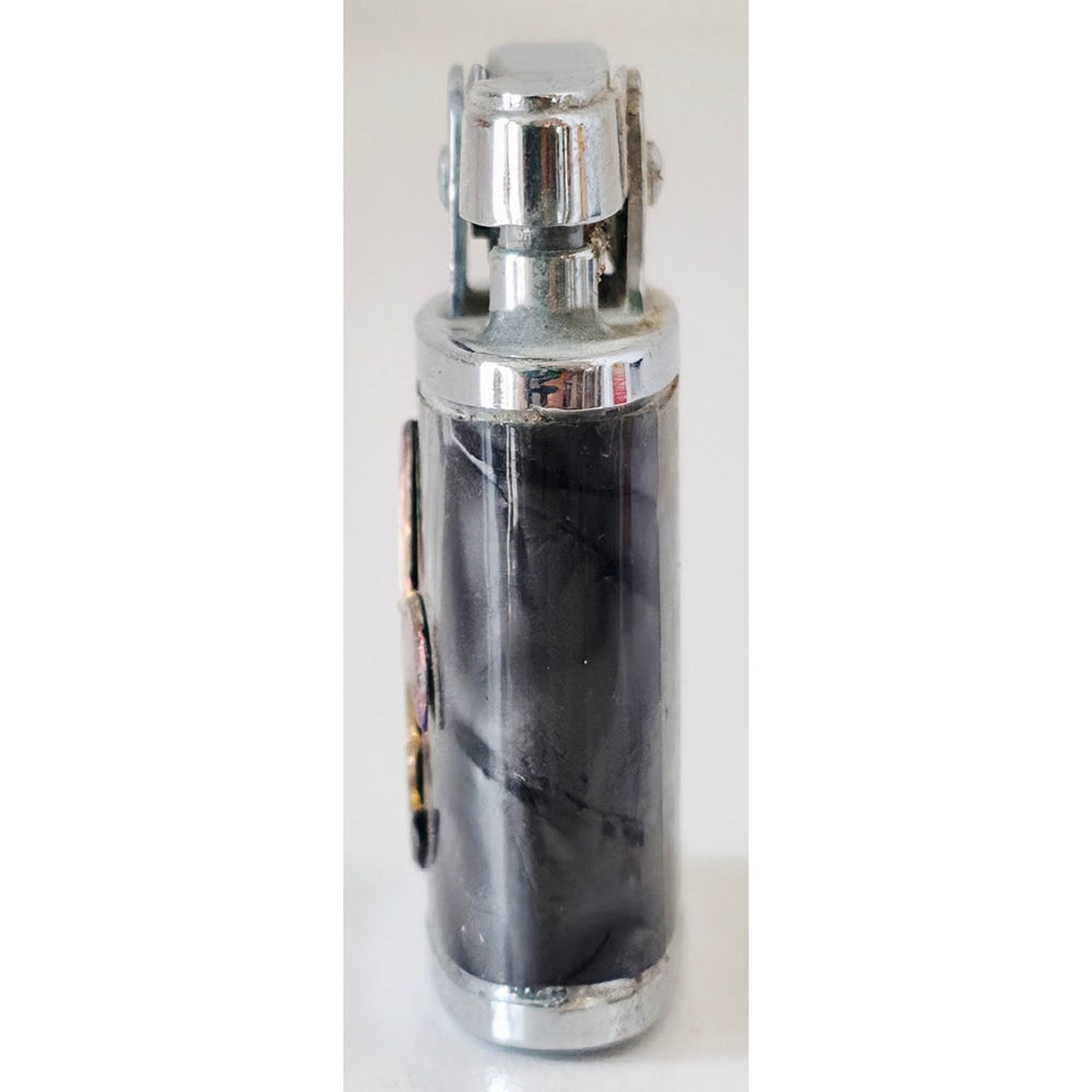 VINTAGE *NEW* 1956 Royal Star Japanese Super Lighter Black/Gray w/ Fleur-De-Lis