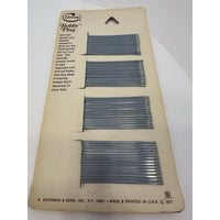 VINTAGE *NEW* 1977 Goody 60-Ball Tip Hair Bobby Pins On Card Silver X 3 #824