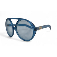 VINTAGE *NEW* 1970's Sunjoy Unisex Blue Frame with Light Blue Lens Oversized Sunglasses