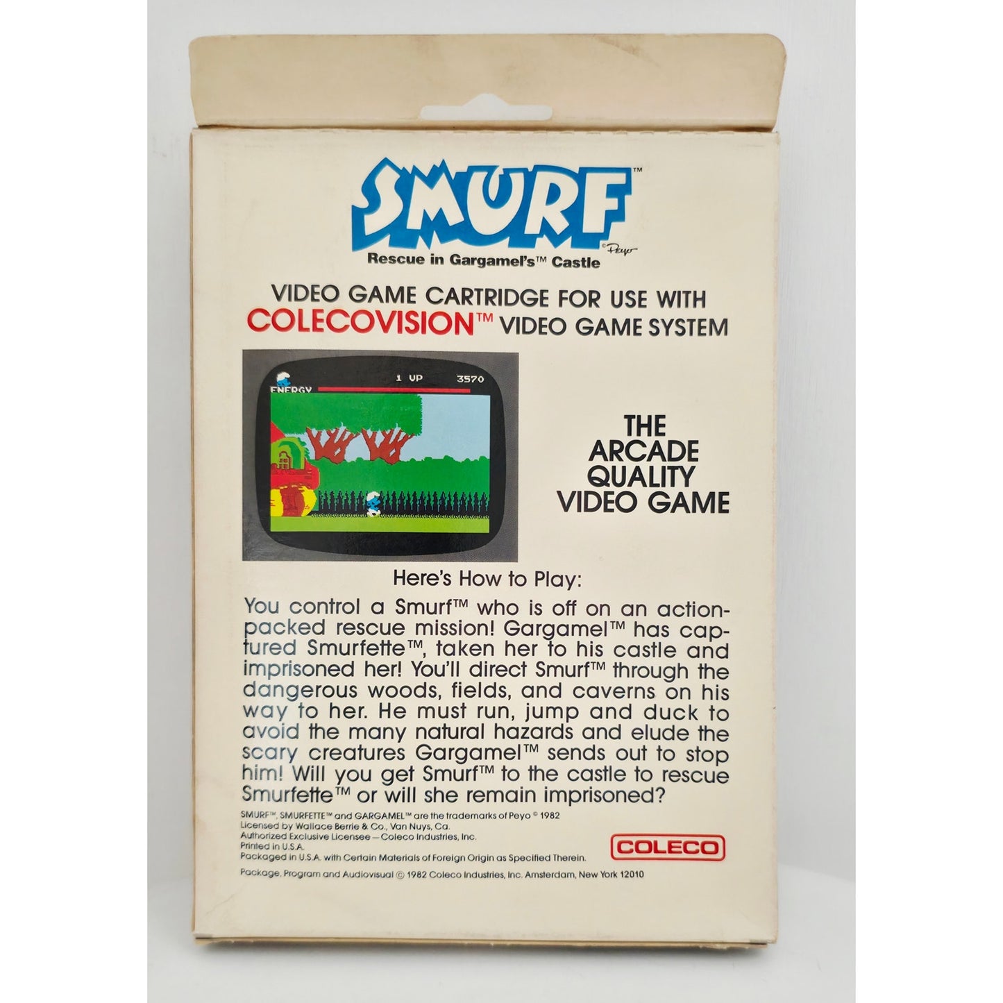COLECOVISION 1982 Smurf Video Game NOS Sealed Unsold Dealer Stock