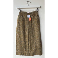 VINTAGE *NEW* 1960's Women's Tweed Italian Wool Mid-length Zip Skirt Size S