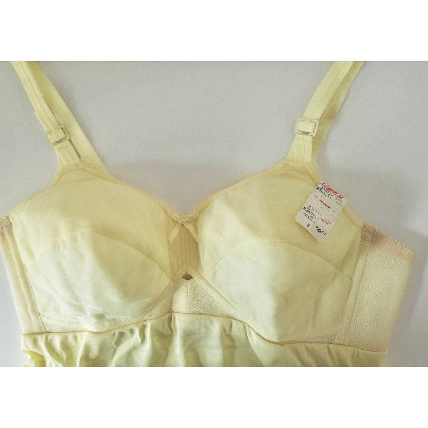 VINTAGE *NEW* 1960's Carnival Women's Light Yellow Slip Dress Size 38B