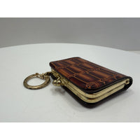 VINTAGE *NEW* 1960's Snake-Inspired 2-Section Small Change Purse Keychain | Brown