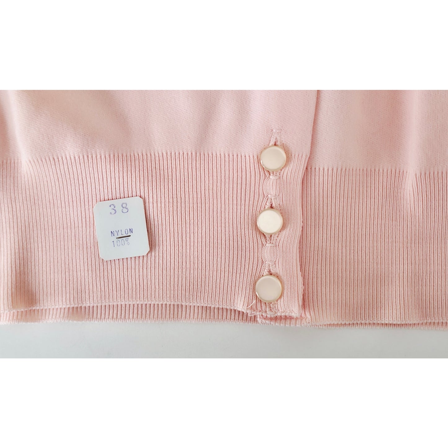 VINTAGE *NEW* 1960's Women's Light Pink Sweater w/Collar 100% Nylon Size 38