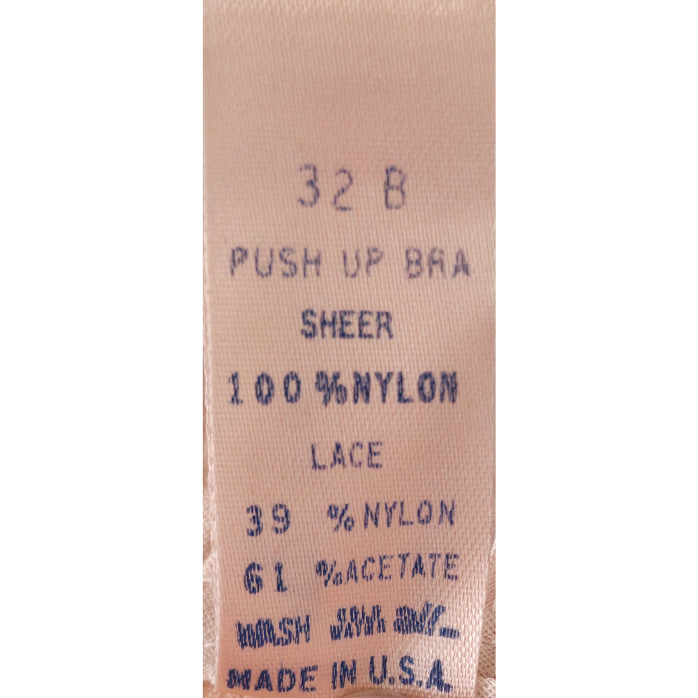 VINTAGE *NEW* 1960's Empire Foundation Women's Pink Lace Push-Up Bra Size 32B