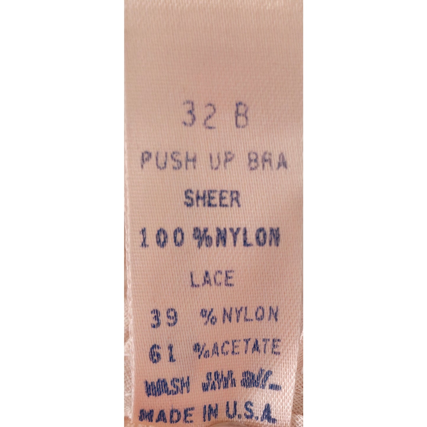 VINTAGE *NEW* 1960's Empire Foundation Women's Pink Lace Push-Up Bra Size 32B