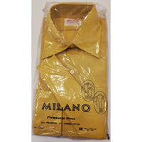 VINTAGE *NEW* 1960's Milano Men's Mustard Collared Shirt Poly/Cotton Blend Size 16-32