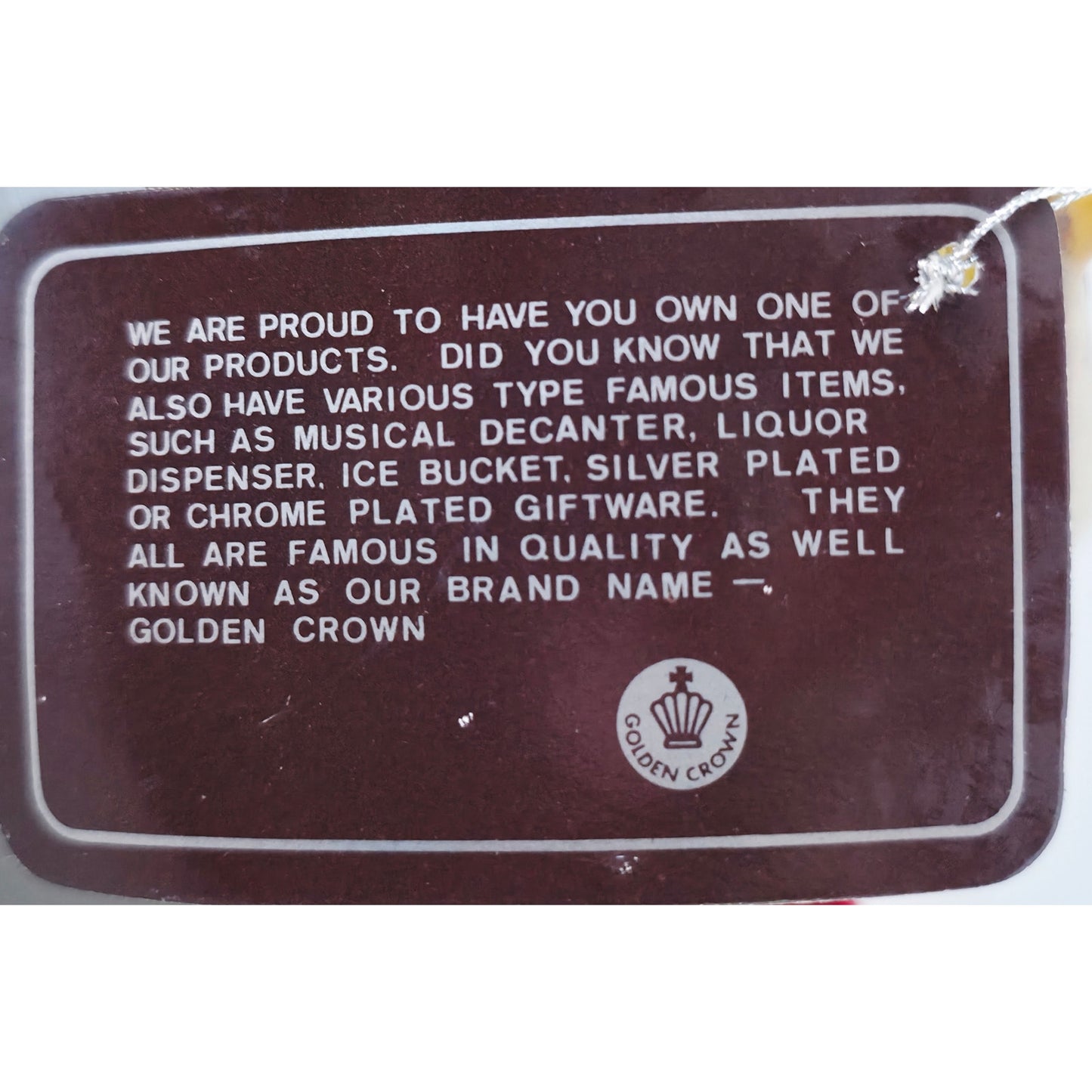 VINTAGE *PRISTINE* 1950's Golden Crown Antique Car Decanter Music Box