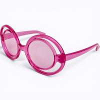 VINTAGE *NEW* 1970's Glam Unisex Pink Round Frame with Pink Lens Sunglasses