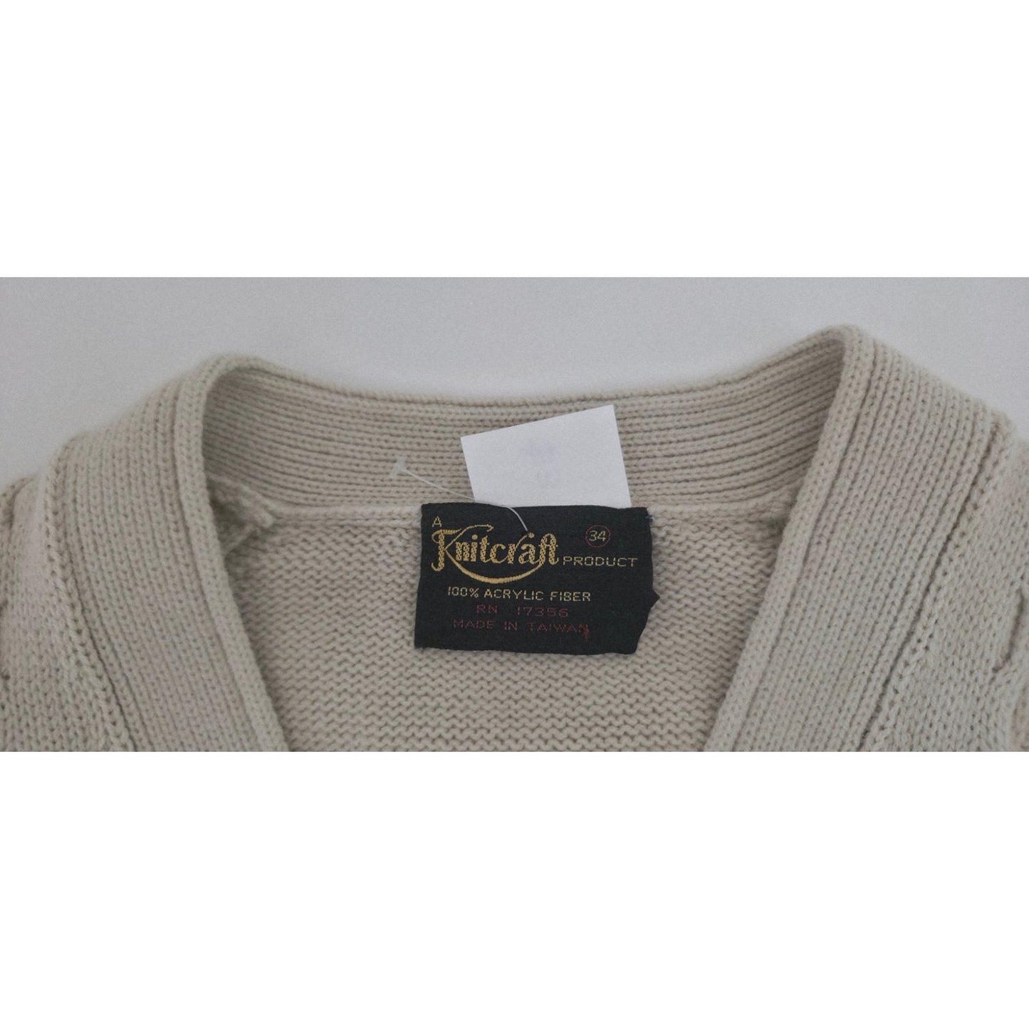 VINTAGE *NEW* 1970's Beige Women's Sweater Vest with Belt 100% Acrylic Size 34