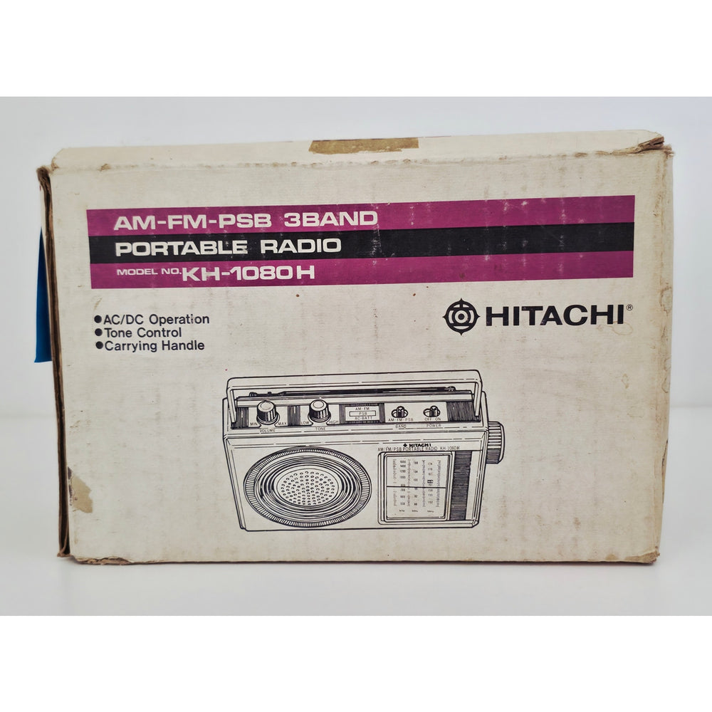 VINTAGE *PRISTINE* 1980's Hitachi KH-1080H AM/FM/PSB 3-Band Portable Radio