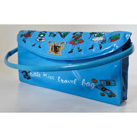 VINTAGE *NEW* 1960's Girls Blue 'Little Miss Travel Bag' with Strap Hong Kong