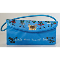 VINTAGE *NEW* 1960's Girls Blue 'Little Miss Travel Bag' with Strap Hong Kong