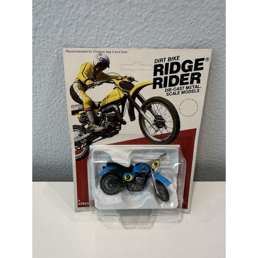 VINTAGE *NEW* 1981 Ridge Rider Blue #9 Dirt Bike Yamaha IT400 Die Cast Toy Car
