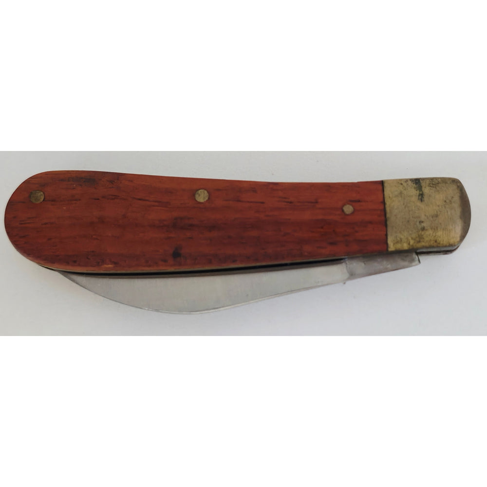 VINTAGE *NEW* 1960's Stainless Steel with Wooden Handle Pocket Knife