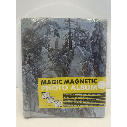 VINTAGE *NEW* Magnetic Photo Album 20 Pages Snow Scene Nature