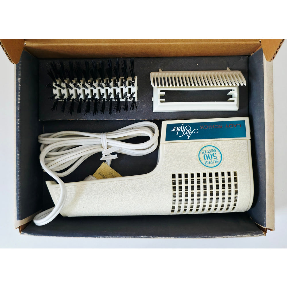 VINTAGE *PRISTINE* 1970's Lady Schick 500W Air Styler  Hair Dryer - White