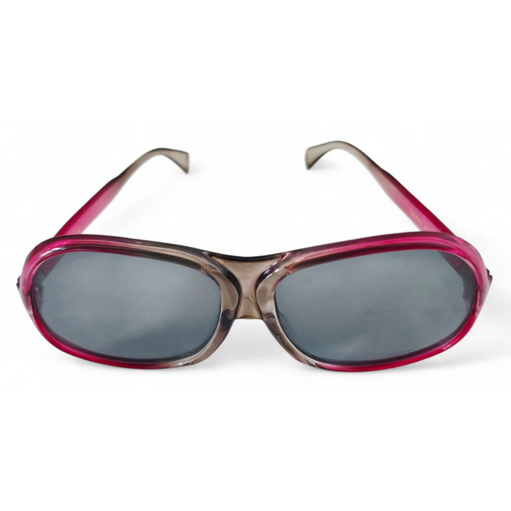 VINTAGE *NEW* 1970's Unisex Sunglasses Oversized Pink Ombre Frame with Gray Lens