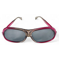 VINTAGE *NEW* 1970's Unisex Sunglasses Oversized Pink Ombre Frame with Gray Lens