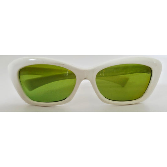 VINTAGE *NEW* 1970's White Frame with Green Tinted Lens