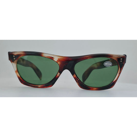 VINTAGE *NEW* 1970's Glam Unisex Sunglasses Tortoise Frame Gray Lens Italy